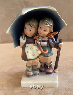Hummel Figurine Stormy Weather Boy & Girl Umbrella #71 W. Germany with vintage