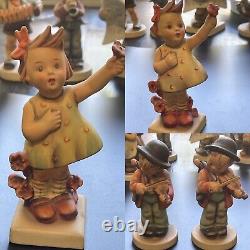 Hummel Vintage 5-6 2 Little Fiddler Figurines & 2 Spring Cheer Figurines