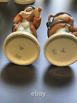 Hummel Vintage 5-6 2 Little Fiddler Figurines & 2 Spring Cheer Figurines