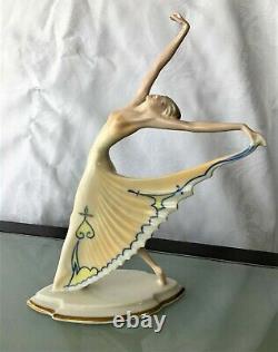 Hutschenreuther Germany 1948 US ZONE Porcelain figurine Dancer 8 tall K. Tutter