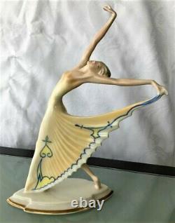 Hutschenreuther Germany 1948 US ZONE Porcelain figurine Dancer 8 tall K. Tutter