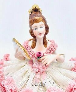 I'm Germany Vintage Porcelain Figurine Girl with a fan