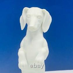 Kaiser figurine dachshund puppy dog porcelain white Germany decor gift vtg mcm