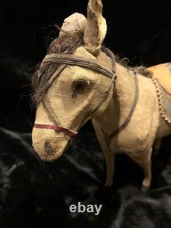 LARGE Antique Vintage German Donkey Noisemaker Paper Mache- 1900s- NOT WORKING