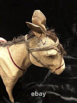 LARGE Antique Vintage German Donkey Noisemaker Paper Mache- 1900s- NOT WORKING