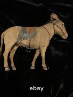 LARGE Antique Vintage German Donkey Noisemaker Paper Mache- 1900s- NOT WORKING