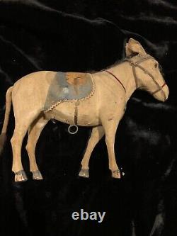 LARGE Antique Vintage German Donkey Noisemaker Paper Mache- 1900s- NOT WORKING