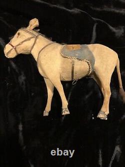 LARGE Antique Vintage German Donkey Noisemaker Paper Mache- 1900s- NOT WORKING