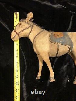 LARGE Antique Vintage German Donkey Noisemaker Paper Mache- 1900s- NOT WORKING