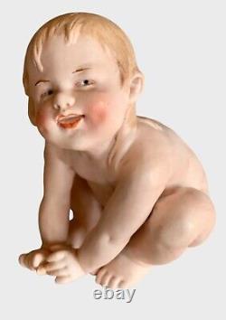 Large 6 Antique German Gebruder Heubach Naked Sitting Piano Baby Doll Figurine