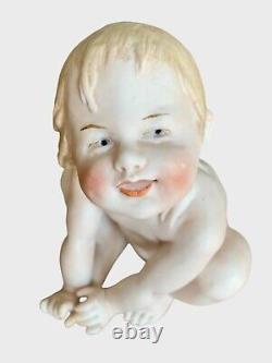 Large 6 Antique German Gebruder Heubach Naked Sitting Piano Baby Doll Figurine