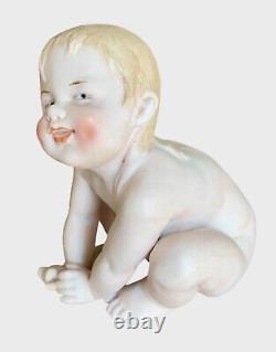 Large 6 Antique German Gebruder Heubach Naked Sitting Piano Baby Doll Figurine