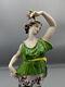 Large Antique German Volkstedt Porcelain Figurine Lady With Rose 11