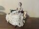 Large Vintage Franz Witter Germany Dresden Lace Figurine Lady On A Couch