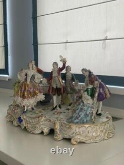 Large Volkstedt Dresden Porcelain Musical Group Figure