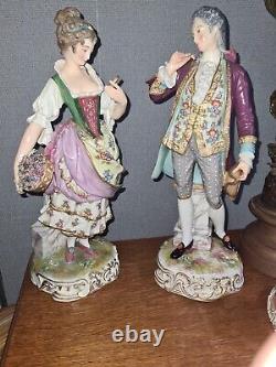 Large dresden porcelain figurine pair