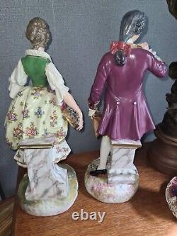 Large dresden porcelain figurine pair