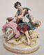 Lg Volkstedt Latour Dresden Porcelain Courting Couple Flute Sheep Germany Figure