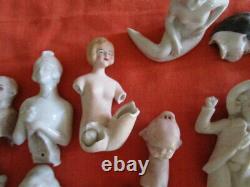 Lot Antique bisque doll heads/figurines -bathing doll for Artist -Germany
