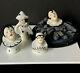 Lot Of 4 Antique German Porcelain Art Deco Pierrot Figurine Pincushion Half Doll