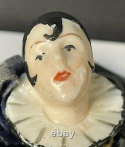 Lot Of 4 Antique German Porcelain Art Deco Pierrot Figurine PinCushion Half Doll