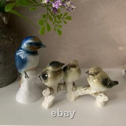 Lot of 2 Vintage Porcelain Birds Figurines Germany small Wagner Stamped Original