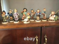 Lot of 9 Hummel Figurines 1940s 1950s 1970s 1980s Vintage. 4.5-5.5 High Pre-O