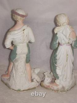Lucky Antique Heubach Gebruder figurines1882-present Coralline boy girl & chicks