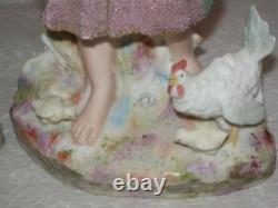 Lucky Antique Heubach Gebruder figurines1882-present Coralline boy girl & chicks