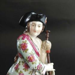 Meissen #5 Thyme Antique Germany Bagpipe Player In Rural Landscape Figulin Doll