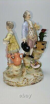 Meissen Figural Group Of A Gardener And Companion, Late 19th-Early 20th Century