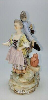 Meissen Figural Group Of A Gardener And Companion, Late 19th-Early 20th Century
