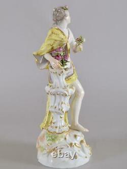 Meissen Porcelain Allegorical Figure of Spring Model 2730 Modeled ca 1760 8 3/4