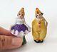 Mini Clown Woman Pierrot Bisque Doll Figurine Miniature Porcelain German Vtg Lot