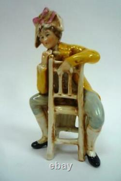 Nice Rare Porcelain Figurine Cavalier on the Chair of the GDR Height 12 cm
