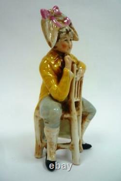 Nice Rare Porcelain Figurine Cavalier on the Chair of the GDR Height 12 cm