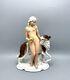 Nude Girl With Ball & Dog Figurine Vintage Porcelain By Fasold & Stauch-germany