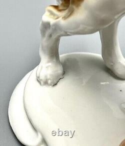 Nude Girl with Ball & Dog Figurine Vintage Porcelain By Fasold & Stauch-Germany