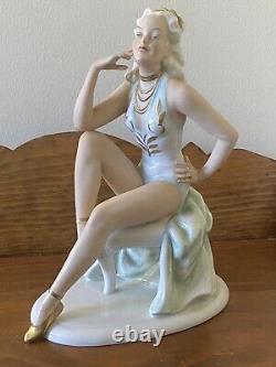 Old Unterweissbach German Vintage Porcelain Figurine-Cabaret Dancer/-Rare