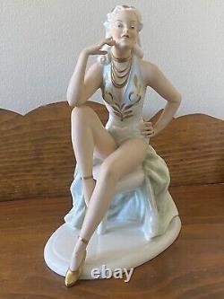 Old Unterweissbach German Vintage Porcelain Figurine-Cabaret Dancer/-Rare