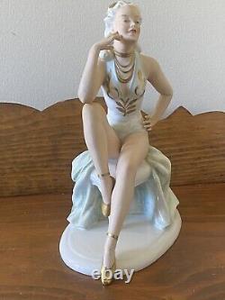 Old Unterweissbach German Vintage Porcelain Figurine-Cabaret Dancer/-Rare