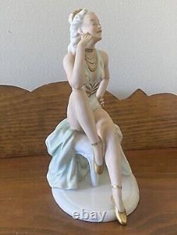 Old Unterweissbach German Vintage Porcelain Figurine-Cabaret Dancer/-Rare