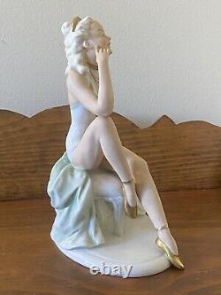 Old Unterweissbach German Vintage Porcelain Figurine-Cabaret Dancer/-Rare