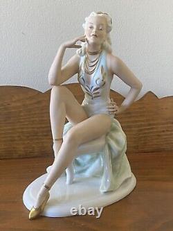 Old Unterweissbach German Vintage Porcelain Figurine-Cabaret Dancer/-Rare