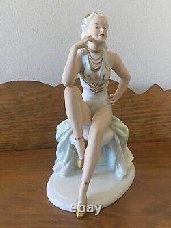 Old Unterweissbach German Vintage Porcelain Figurine-Cabaret Dancer/-Rare