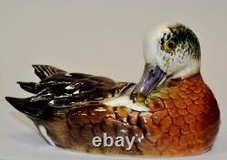 Old Vintage Duck Painted Porcelain Figurine Made By Goebel From Germany 1970s