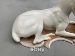 PRISTINE Antique NYMPHENBURG German Porcelain TERRIER DOG & FROG Figurine, #250