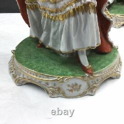 Pair 12.5 Antique Dresden Man Woman Figurines Figures Statues Lot Germany