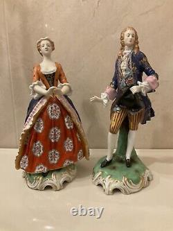 Pair Of Antique Folkstedt Porcelain Figurines