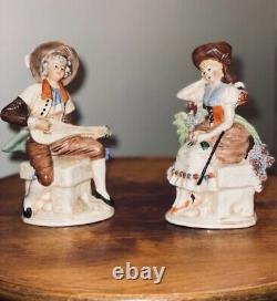 Pair of Vintage Gebruder Heubach Porcelain Figurines Circa 1882 MARKED